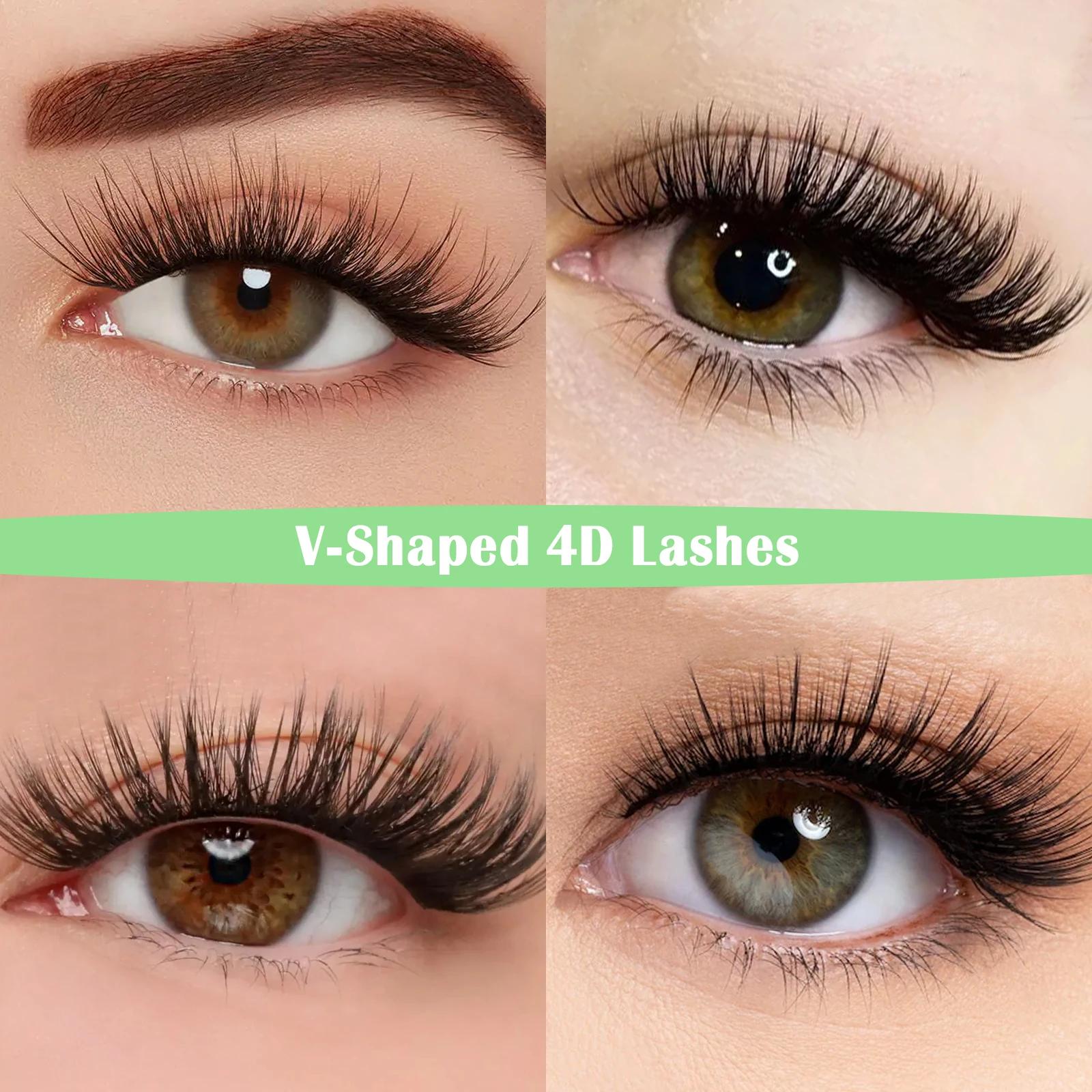 DeceMars extensions de cils 4D en forme de V noir mat 12 rangées/plateau pour le maquillage