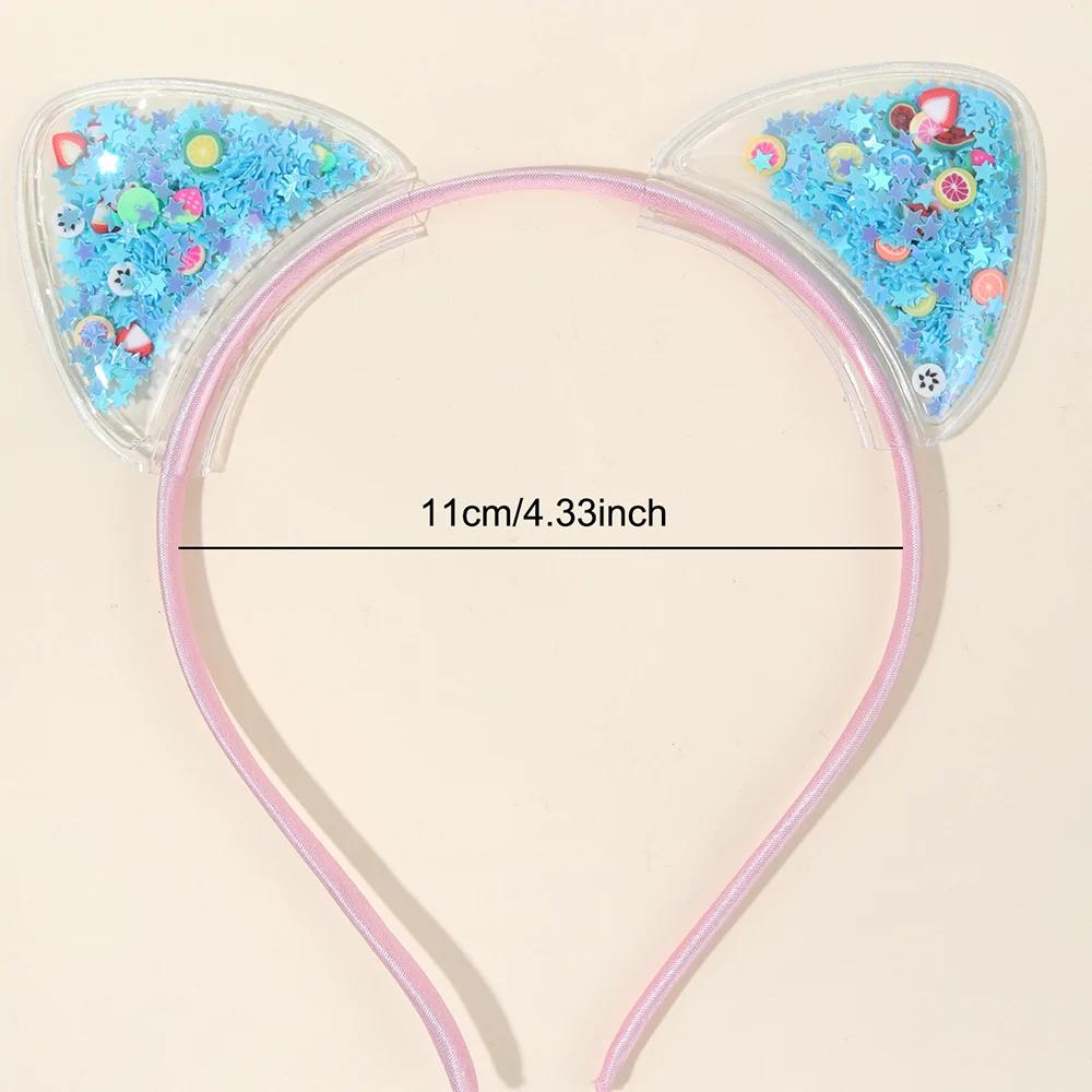 5 pièces chat oreille bandeau mignon étoile brillant paillettes bandeaux doux PVC oreille princesse