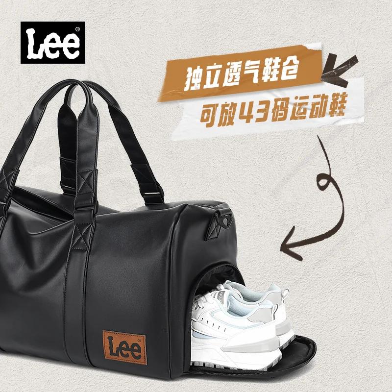 LEE – sac polochon de voyage en cuir imperméable de haute qualité, compartiment à chaussures sec et