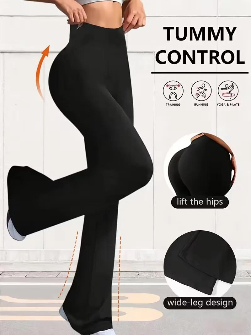 Legging évasé taille haute nude, effet ventre plat et rehausseur de fessier, très extensible, pour l