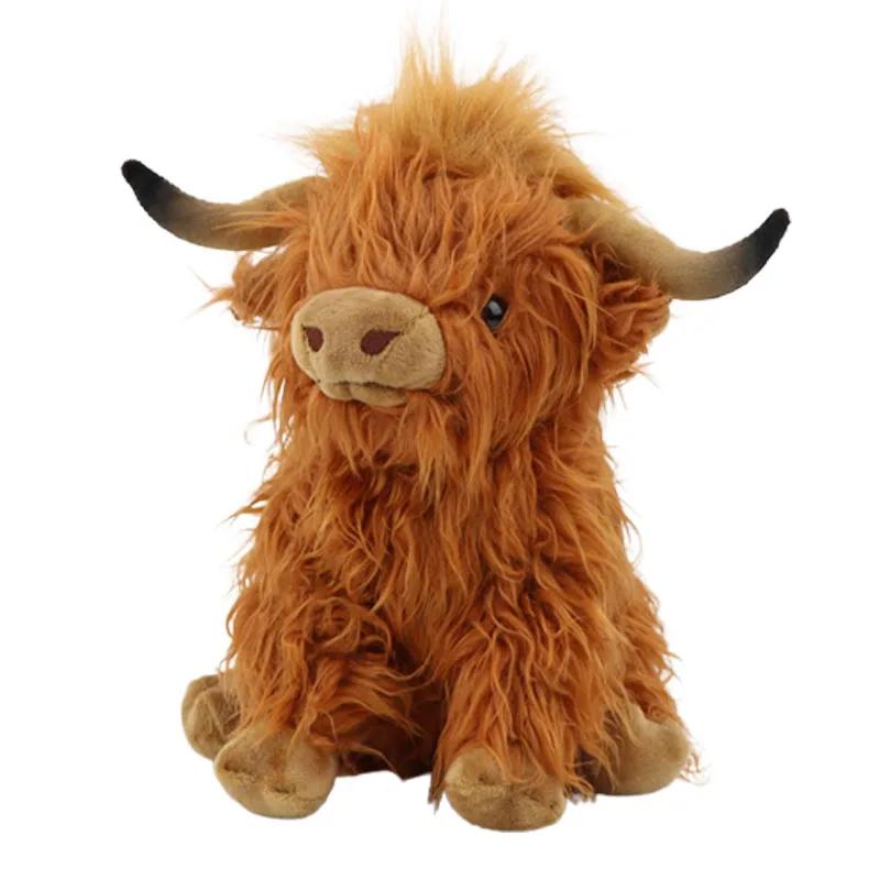 25cm Simulation Highland vache en peluche poupée animale doux en peluche Highland vache en peluche j