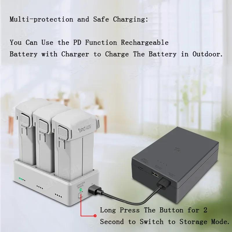 Hub de charge bidirectionnel à trois canaux pour DJI Mini 5 Pro/Mini 4 Pro/Mini 3 Pro, chargeur de b