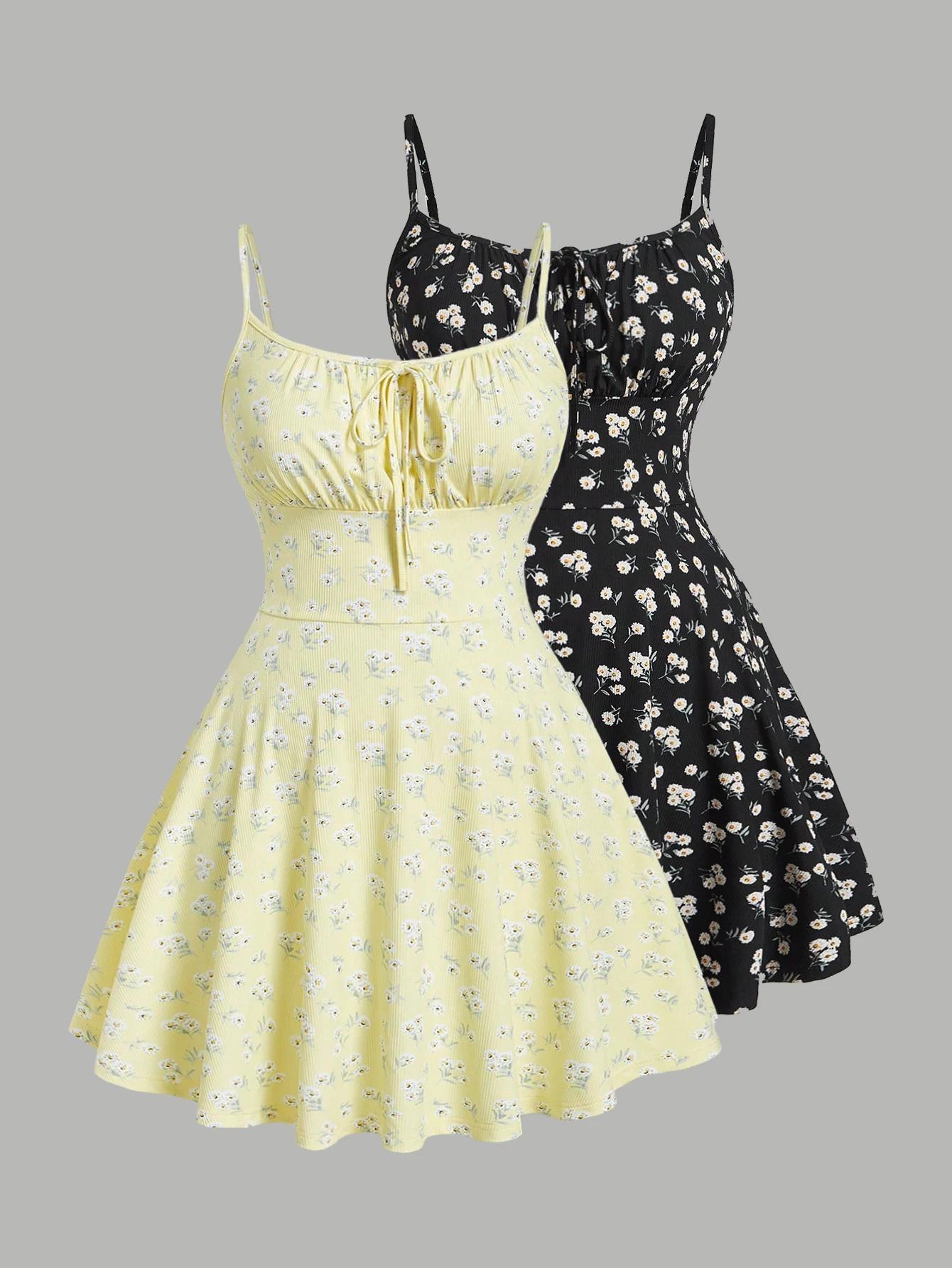 Robe camisole florale élégante, sans manches, à fines bretelles, nouvelle mode