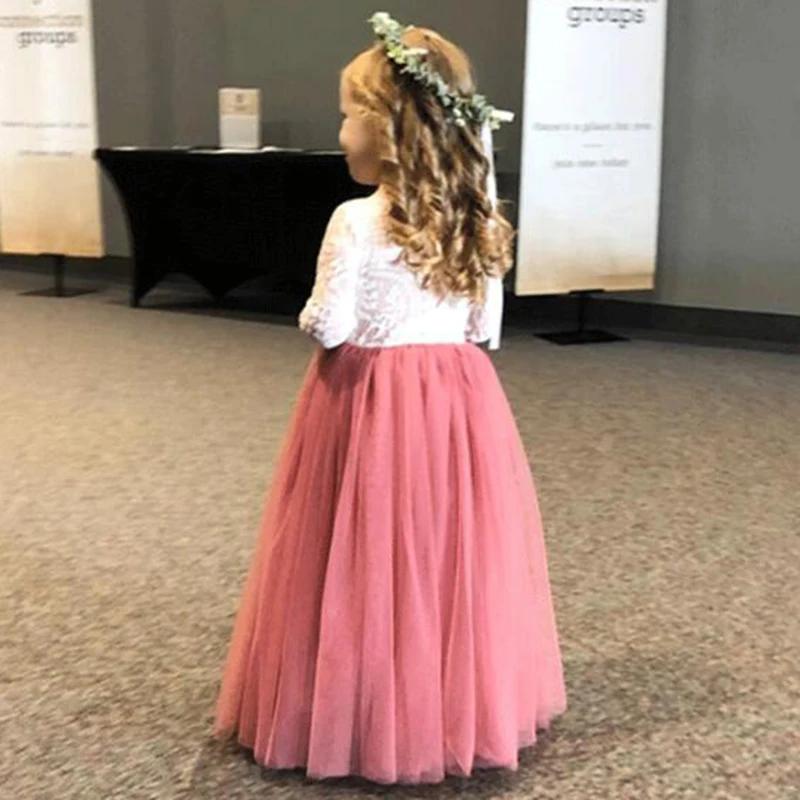 Robe princesse de fête en dentelle pour filles, à fleurs, pour bébés enfants, robes d'été pour maria