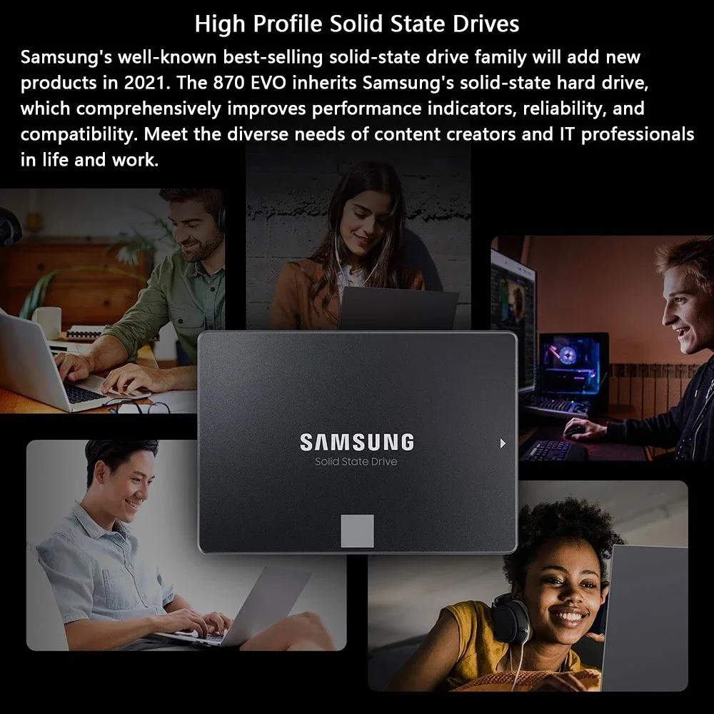 SAMSUNG-Disque SSD interne d'origine pour ordinateur portable ou de bureau, SATAIII SSD 2.5 Evo, 870