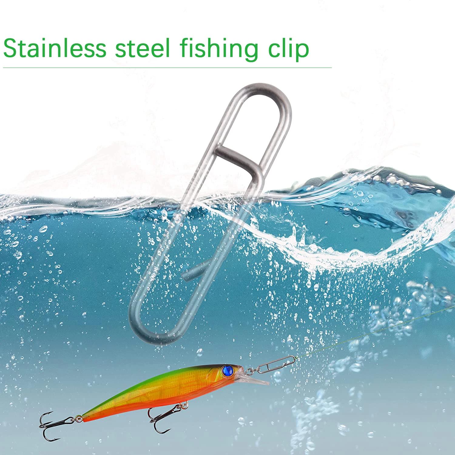 DNDYUJU 30 pièces verrouillage de pêche joli Snap Clips rapides baril de pêche en acier inoxydable p