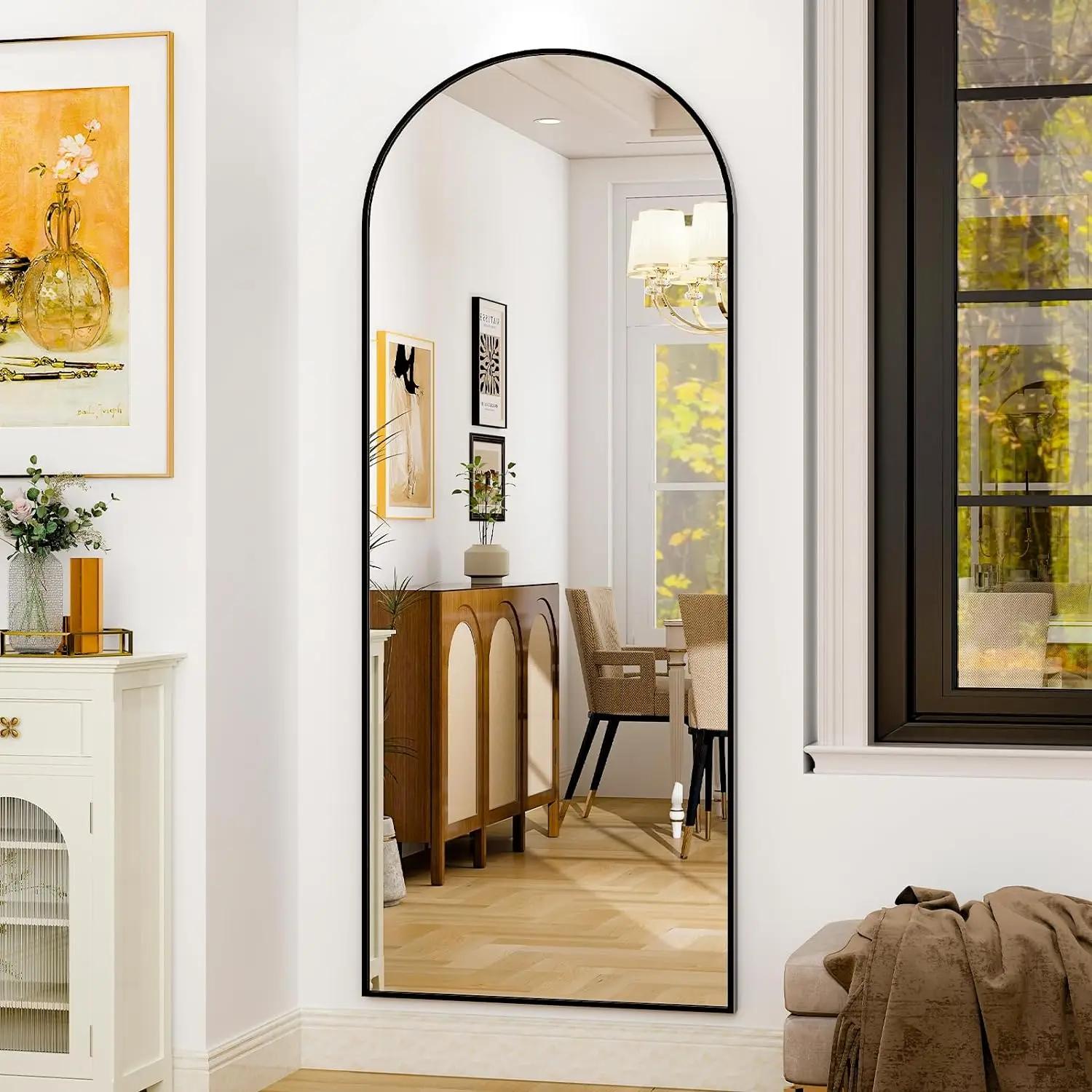 Miroir pleine longueur 26" x 71" - Miroir complet du corps avec cadre en alliage d'aluminium - Miroi