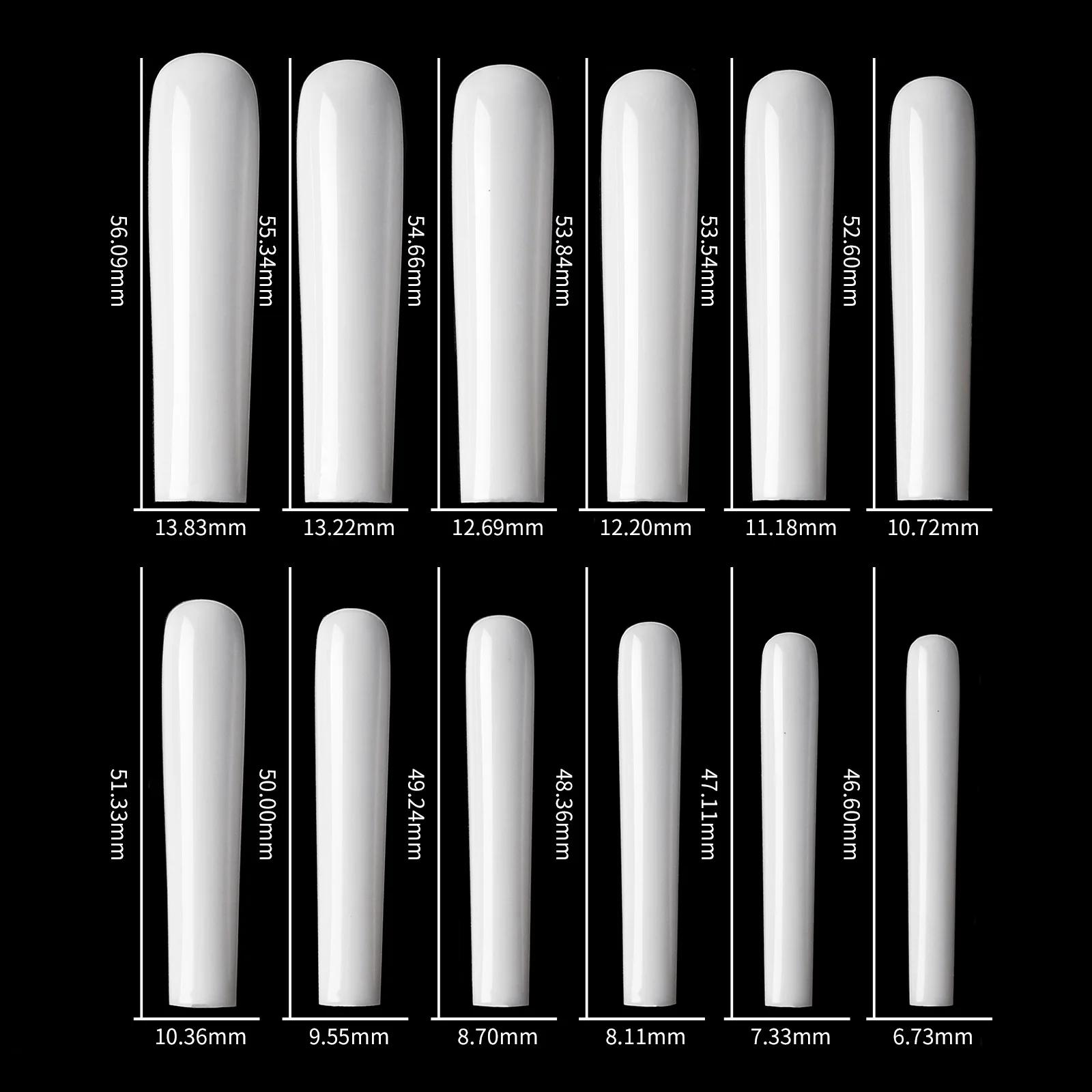 120 faux ongles carrés extra longs 3XL, en acrylique transparent, à presser, pour manucure