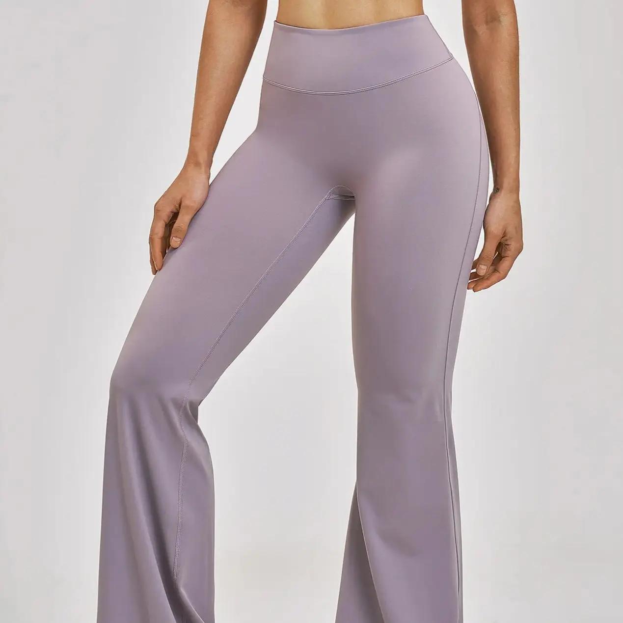 Pantalon de sport évasé taille haute pour femme Ningyu – Effet amincissant, idéal pour la course, le