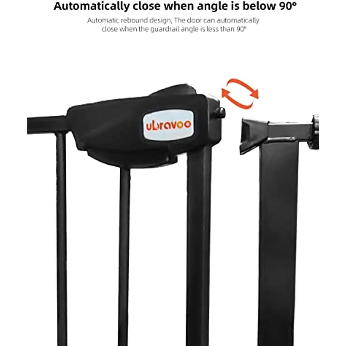 Ubravoo Porte Bébé, Pour Porte et Escalier, Hauteur 100 cm, Porte Blindée, Fermeture Automatique,Tri