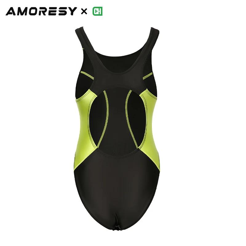 AMORESY Esme Cosholic série Co marque fourche haute couleur bloquée costume serré Satin brillant dos
