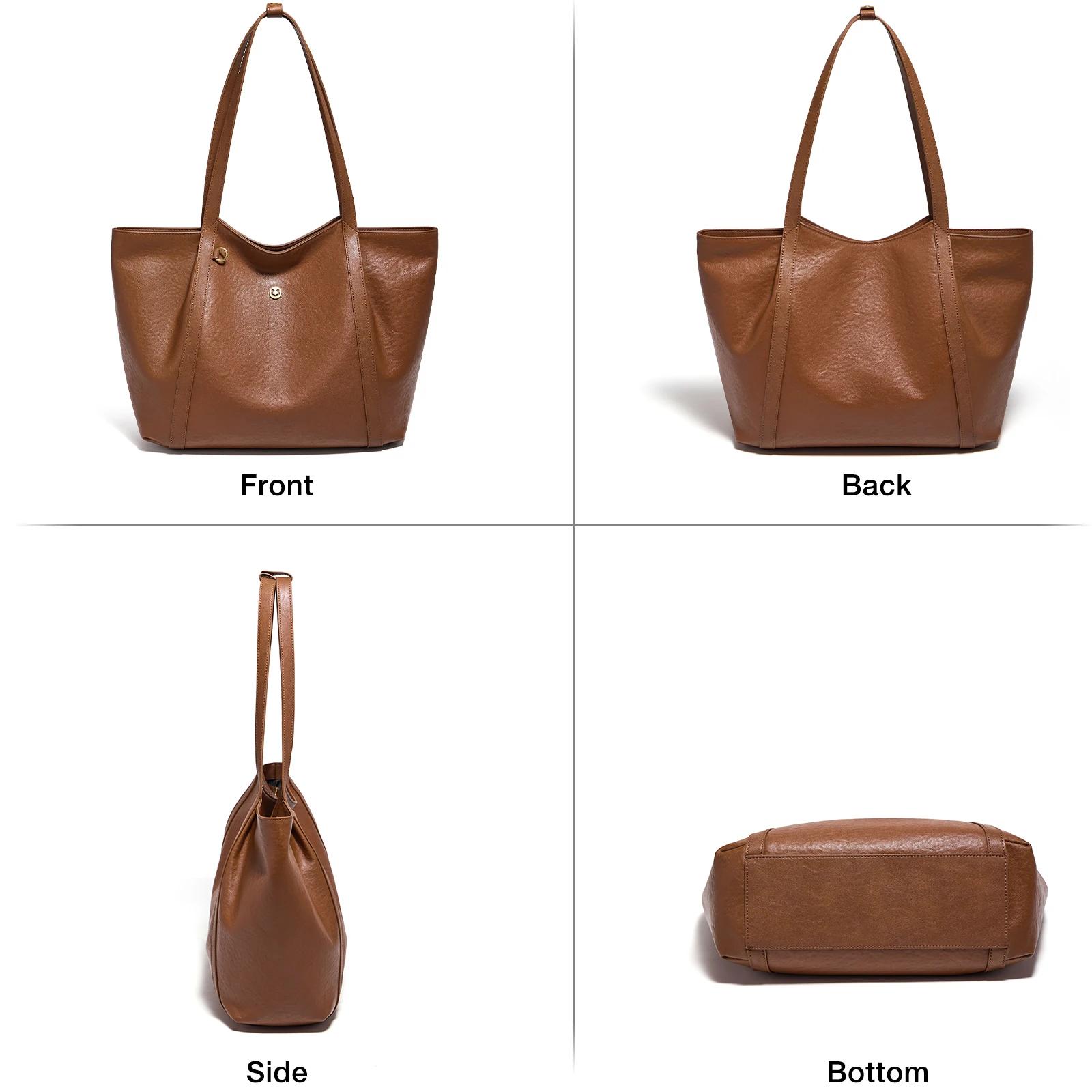 FOXER Sac fourre-tout tendance printemps pour femme, sac à bandoulière en cuir véritable léger pour