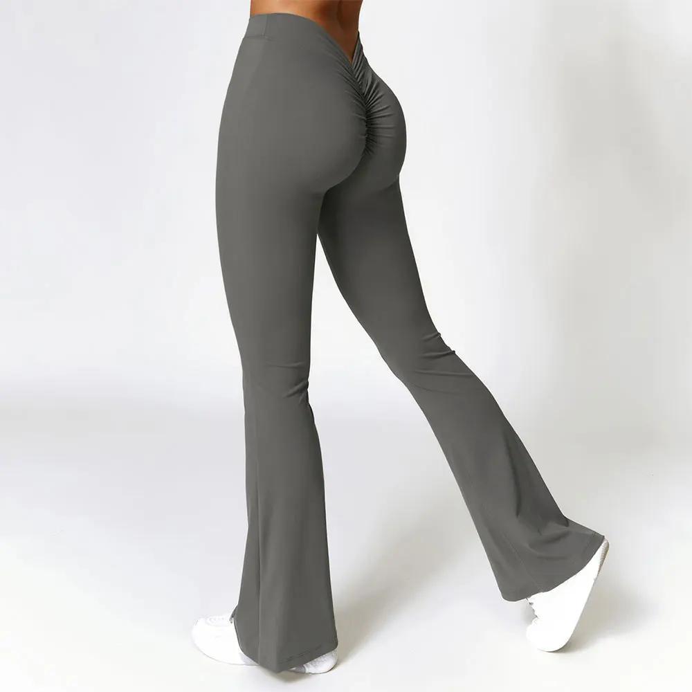Femmes pantalons évasés Sport Leggings sans couture taille haute Yoga Leggings gymnastique entraînem