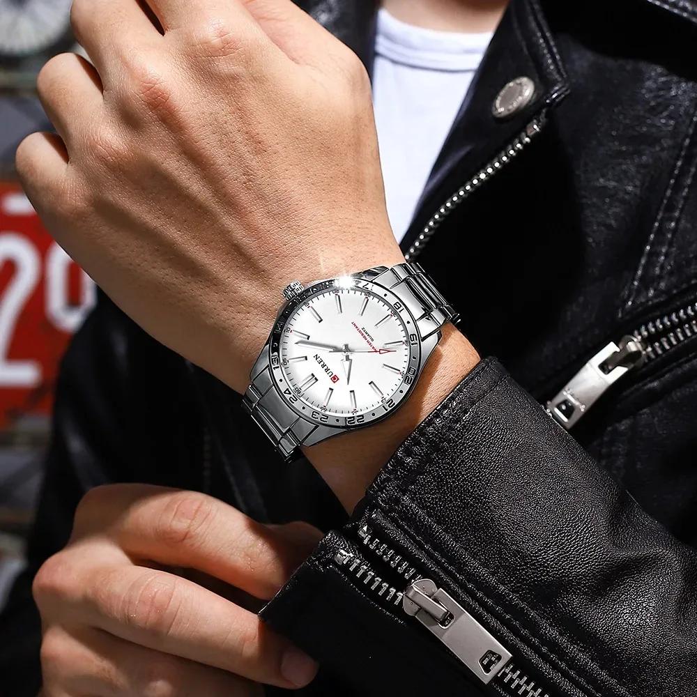 CURREN 8452 hommes montre à Quartz Ultra mince Simple Hodinky mode montre-bracelet en acier inoxydab