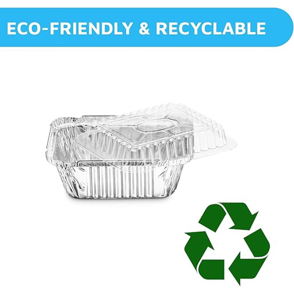 Barquettes jetables en aluminium avec couvercles transparents, fermeture hermétique pour la fraîcheu