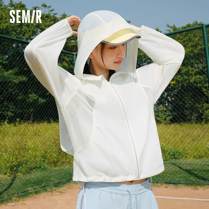 Veste UV Femme Semir 2026 – Sensation de Fraîcheur, Maille Respirante, Coupe Ample, Capuche à Cordon