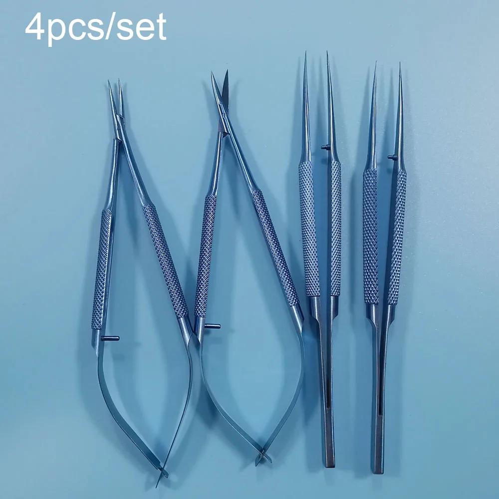 Ensemble d'instruments en alliage d'itanium de 12 cm, pince, porte-aiguille, ciseaux, instruments op