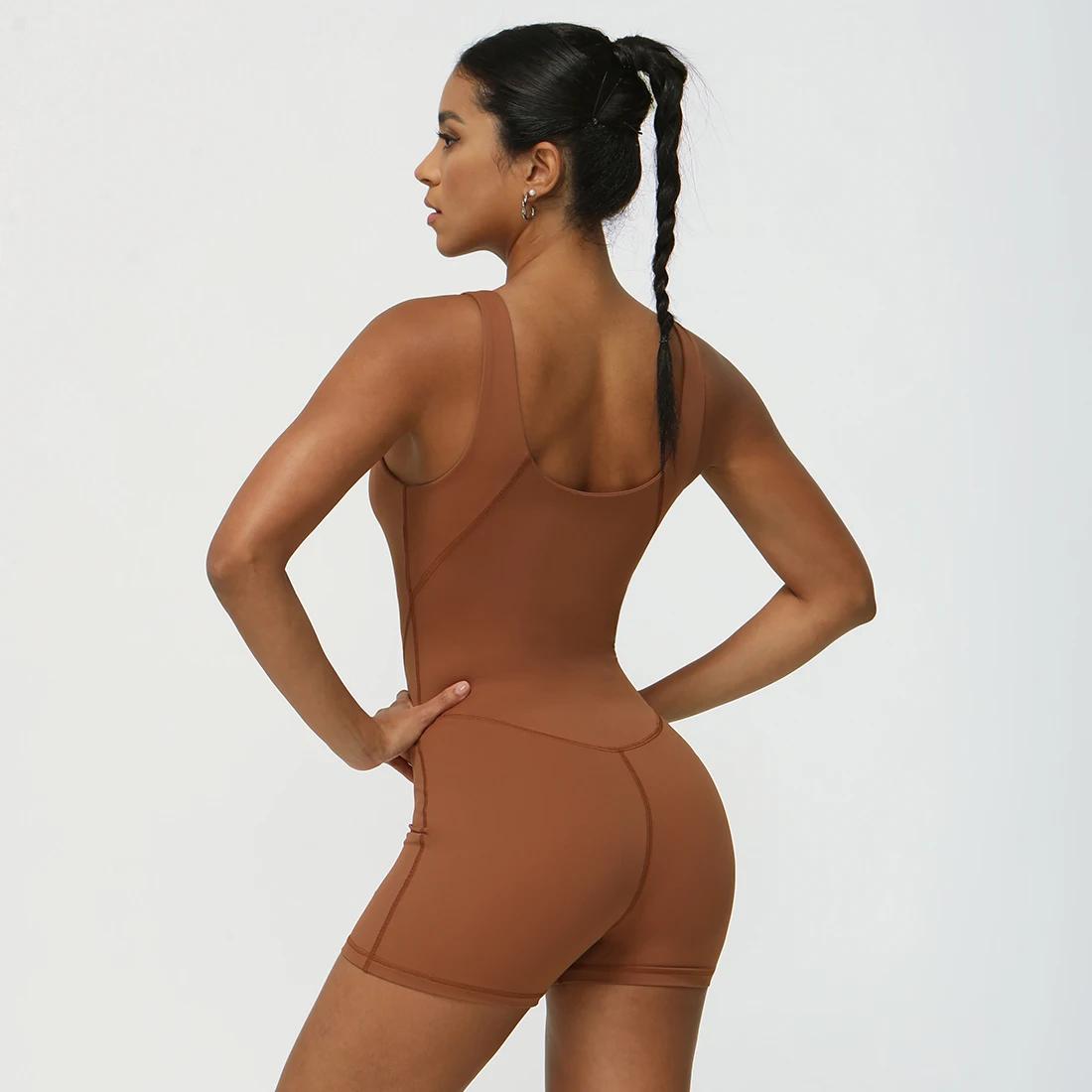 Combinaison de fitness pour femmes, ensemble de shorts en fibres, haut précieux, vêtements de sport