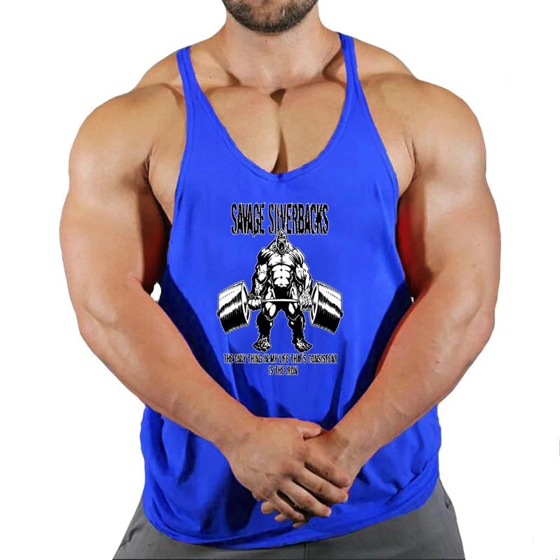 Gilet de fitness en coton pour hommes, ample, sans manches, motif imprimé cool, sport et loisirs, co