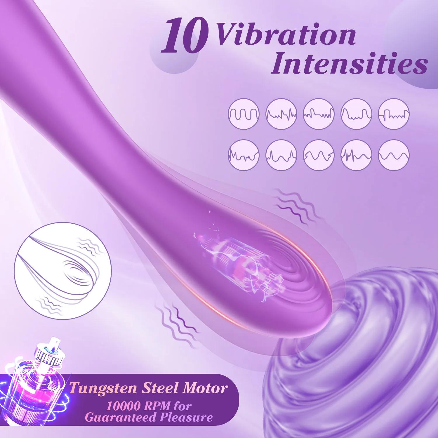 Kushor-Vibromasseur en Silicone Souple pour Femme, StiLiban ateur de Clitoris et Vagin, Jouets Sexue