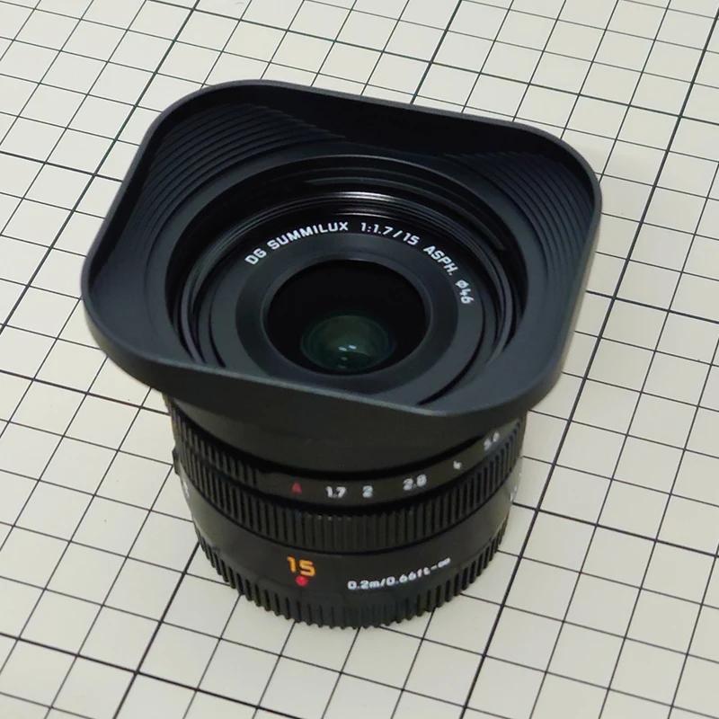Haoge LH-P15 carré métal pare-soleil pour Panasonic Leica DG obturateur ILaffiliations 15mm f/1.7 AS