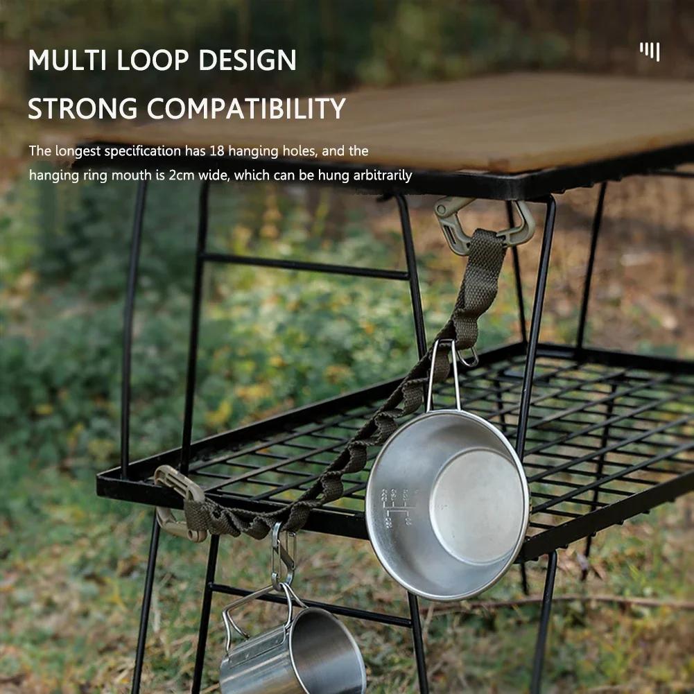 Sangle de rangement pour camping, fournitures de jardin, ULà linge, tente, tasse, lampe suspendue, l