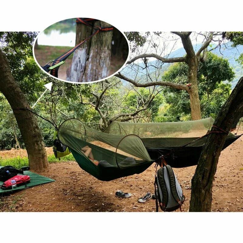 Sangles de hamac en Polyester, 2 pièces, 600lb, résistance à la rupture, corde de ceinture avec bouc