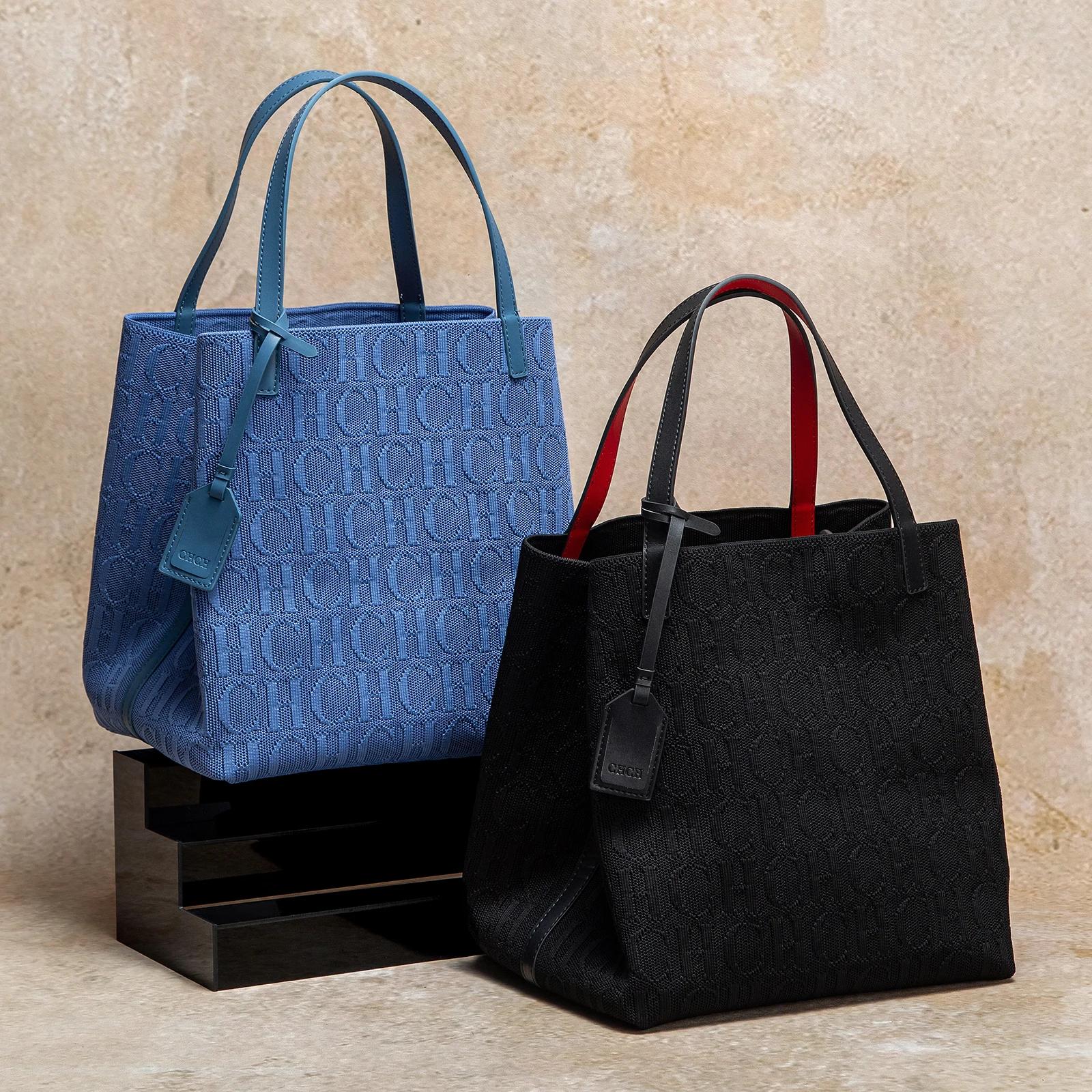CHCH sac fourre-tout nouvelle grande capacité noir Simple tricoté sac à provisions 27*20*28 cm