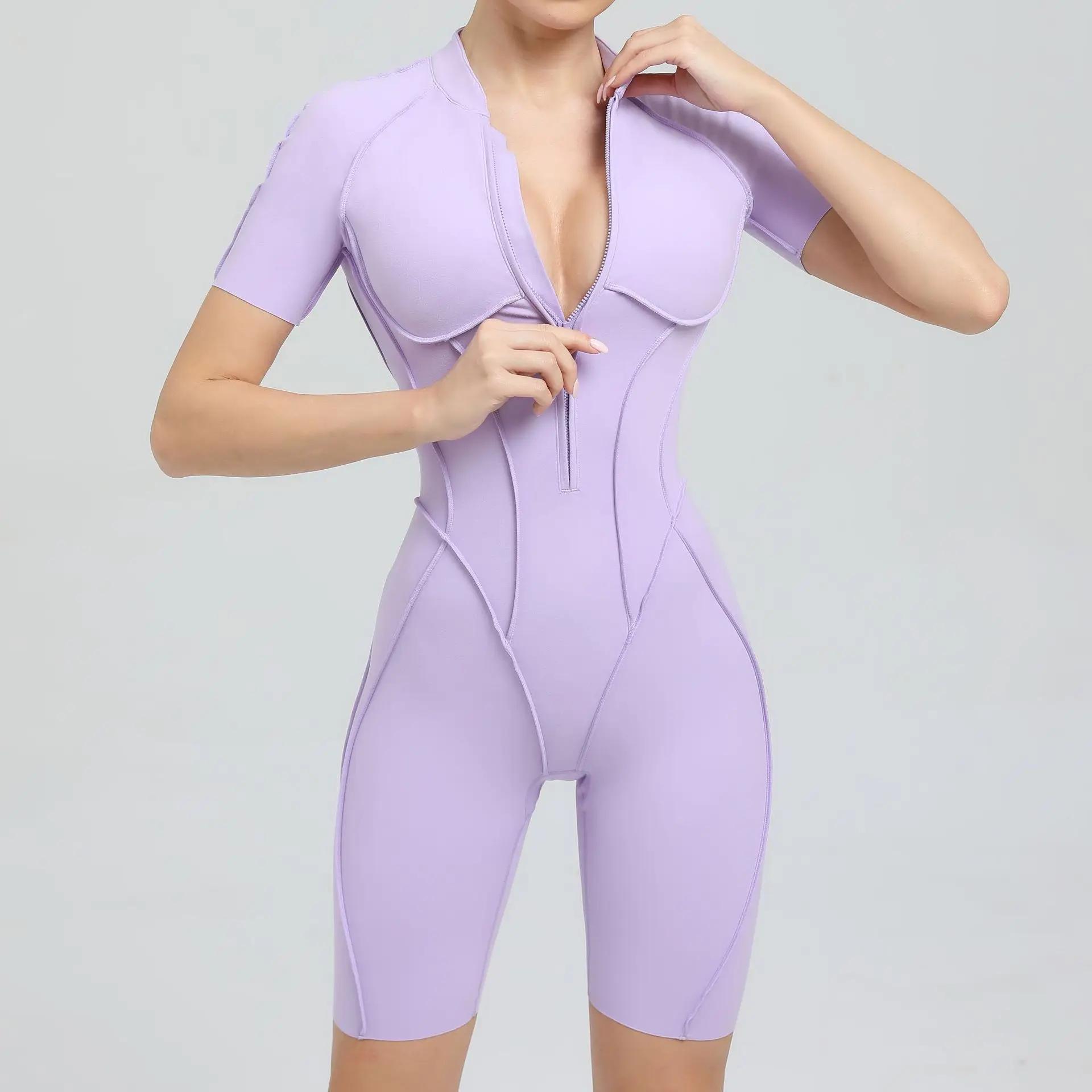 Combinaisons de Yoga sans couture, sport, Fitness, levage des hanches, dos nu, slim, fermeture éclai