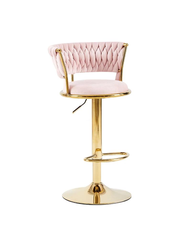 Chaise de bar pivotante et réglable en hauteur, tabouret haut, mobilier nordique, dossier, tabouret