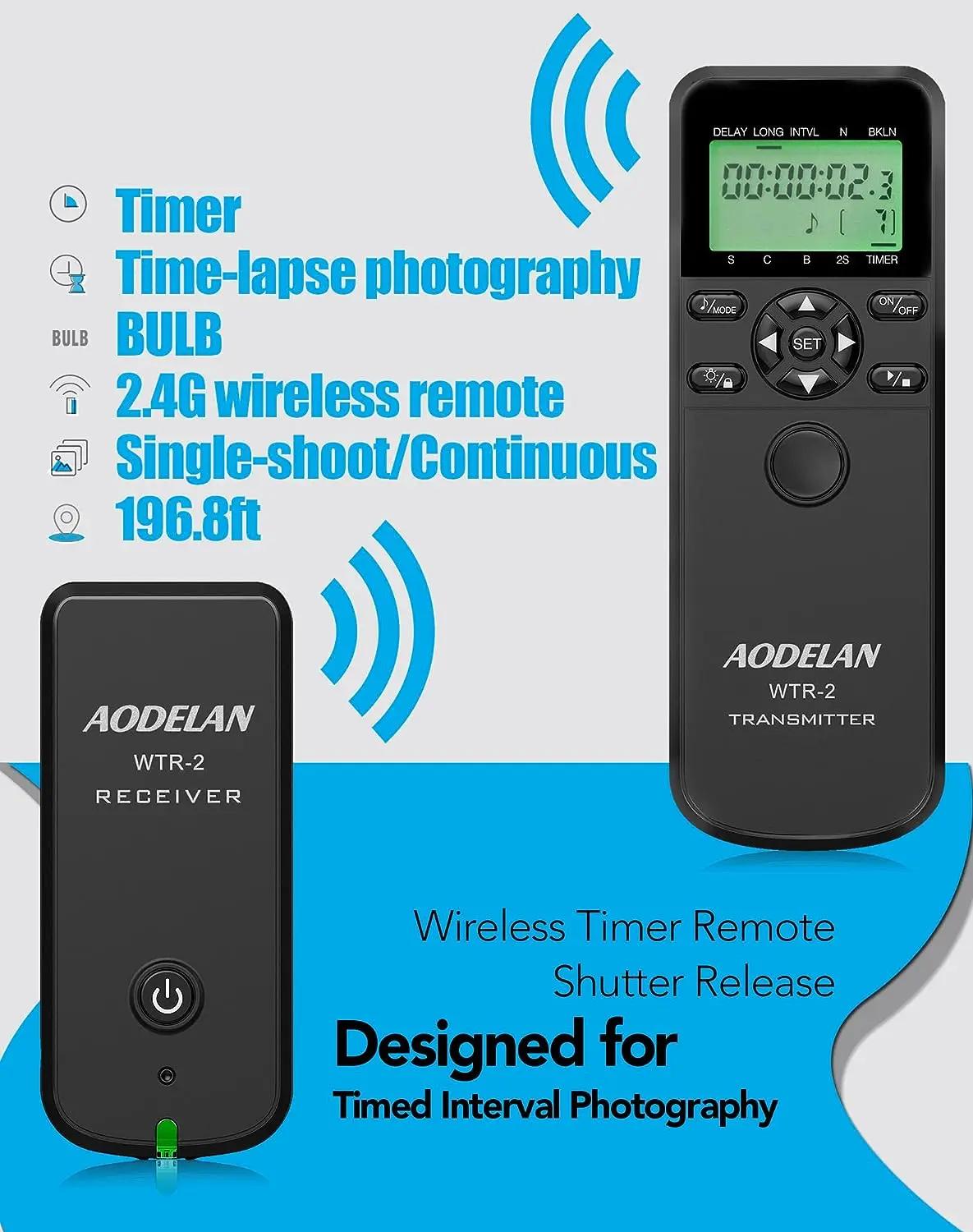 Sans Fil WTR-2 Caméra Minuterie Obturateur étiez ération Timelammar Intervalomètre Télécommande Pour