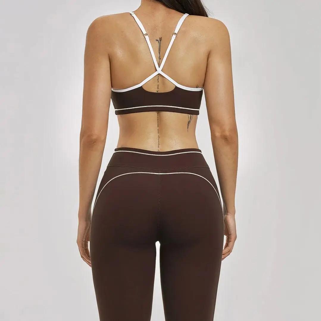 Ensemble de sport Ningyu pour femmes, ensemble de yoga 2 pièces, soutien-gorge de sport respirant, l