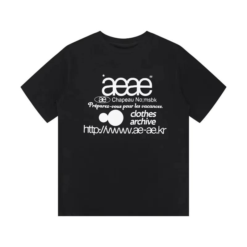 Aeae coréen classique lettre Logo polyvalent décontracté ample à manches courtes T-shirt pour hommes