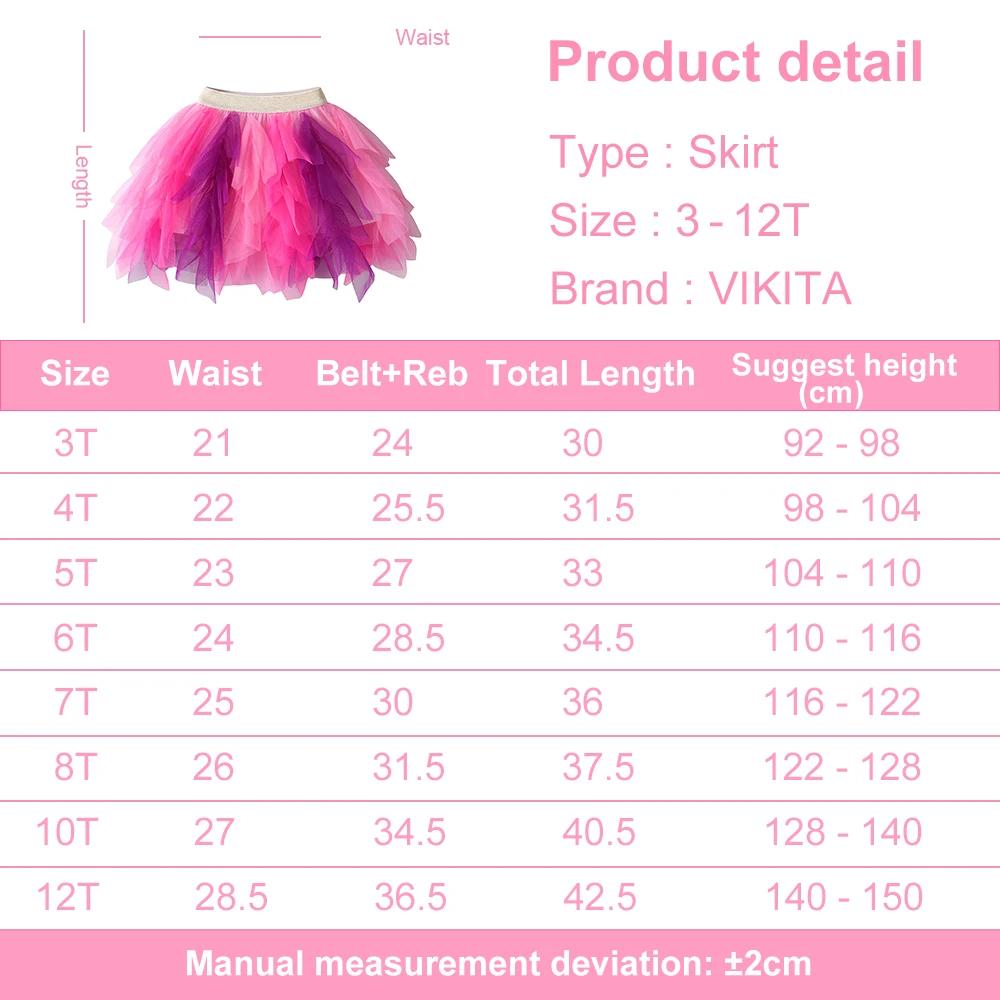 VIKITA filles gâteau jupes enfants maille irrégulière Tulle couches Tutu jupe filles fête d'annivers