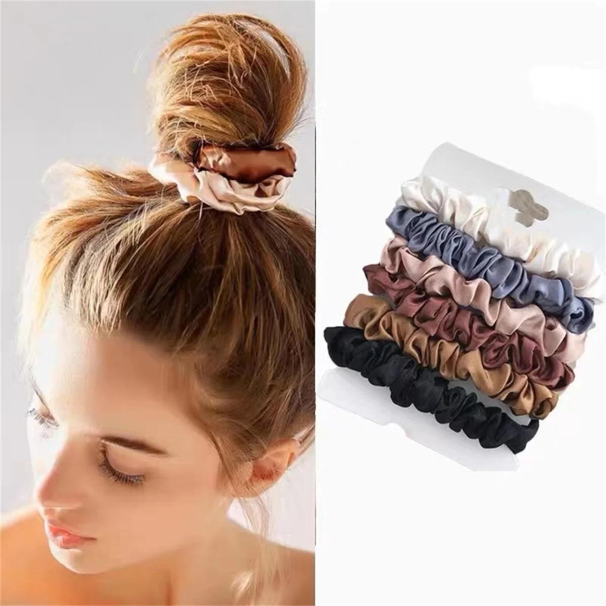 Chouchous en Satin pour femmes, 6 pièces, plus doux que les chouchous en soie pour cheveux | Chouc
