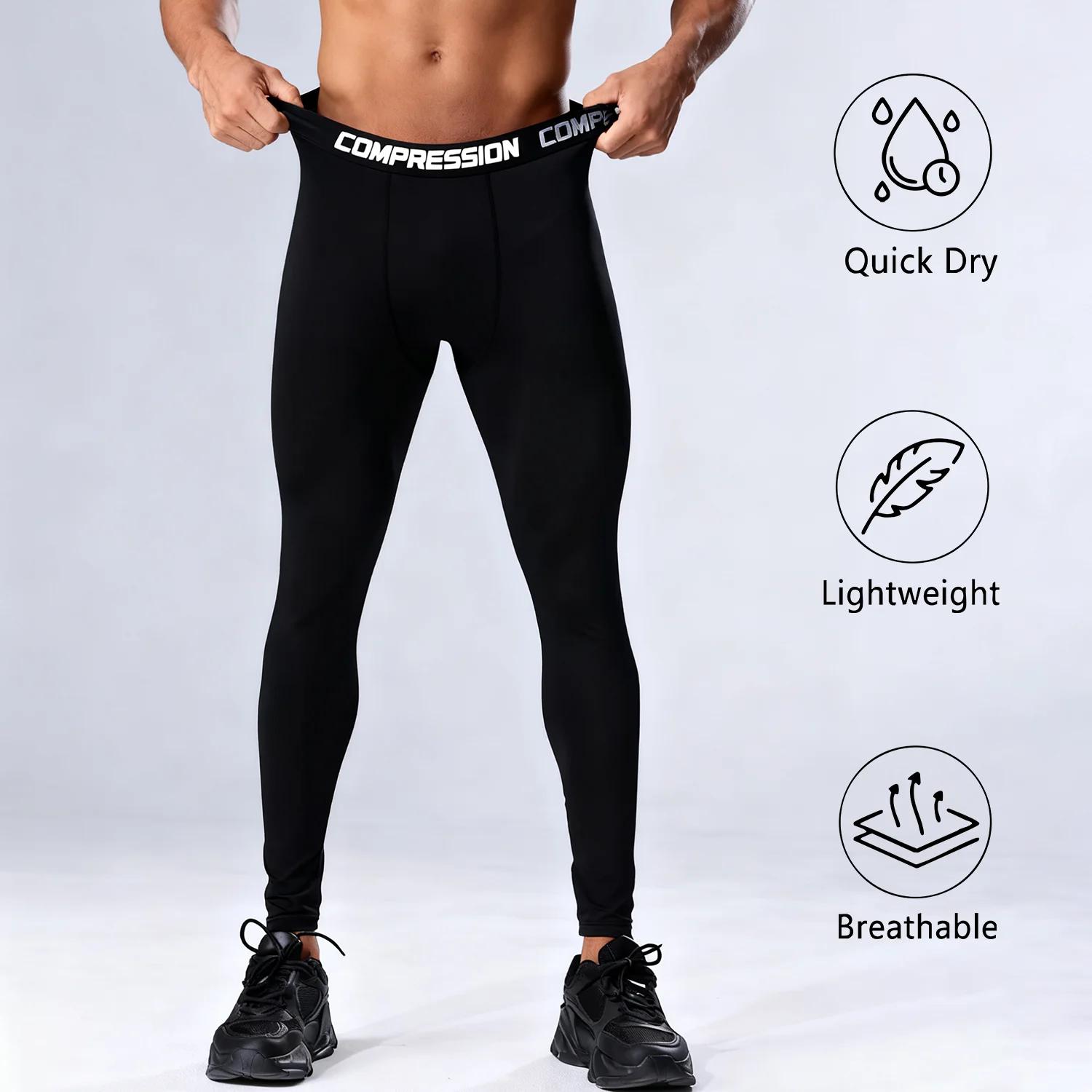 Leggings de compression pour hommes haute élasticité - Sport salle gym running basketball entraînement