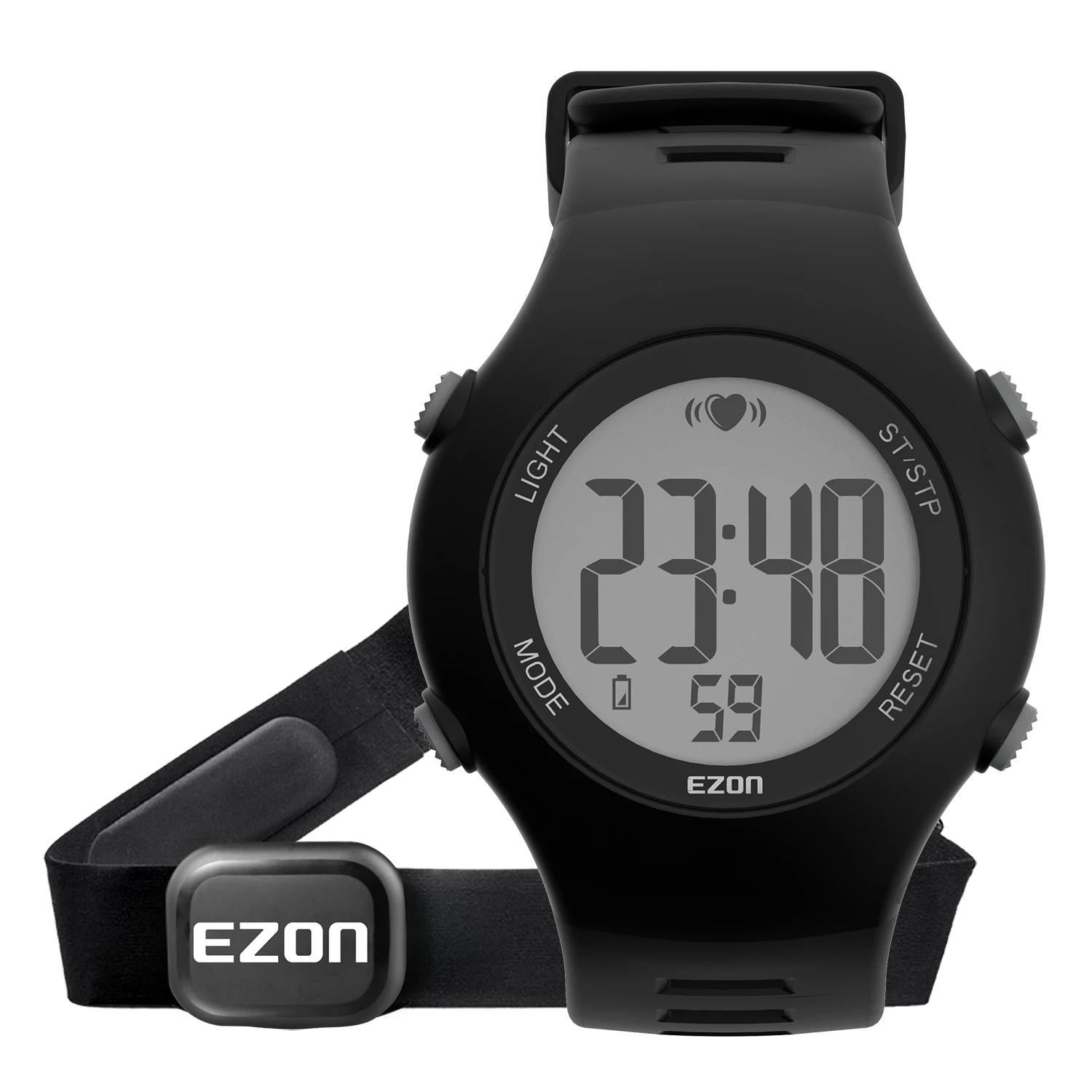Montres numériques de sport avec sangle de poitrine pour hommes et femmes, moniteur de fréquence car