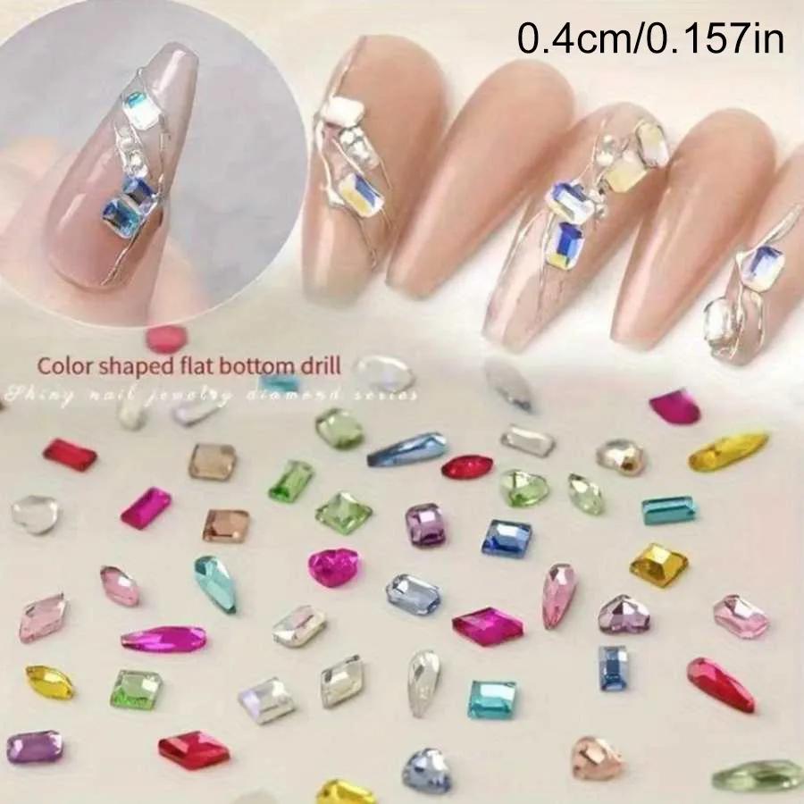 500/1000 pièces Mini Nail Art strass cristal résine Flatback diamants forme mixte étincelle bricolag