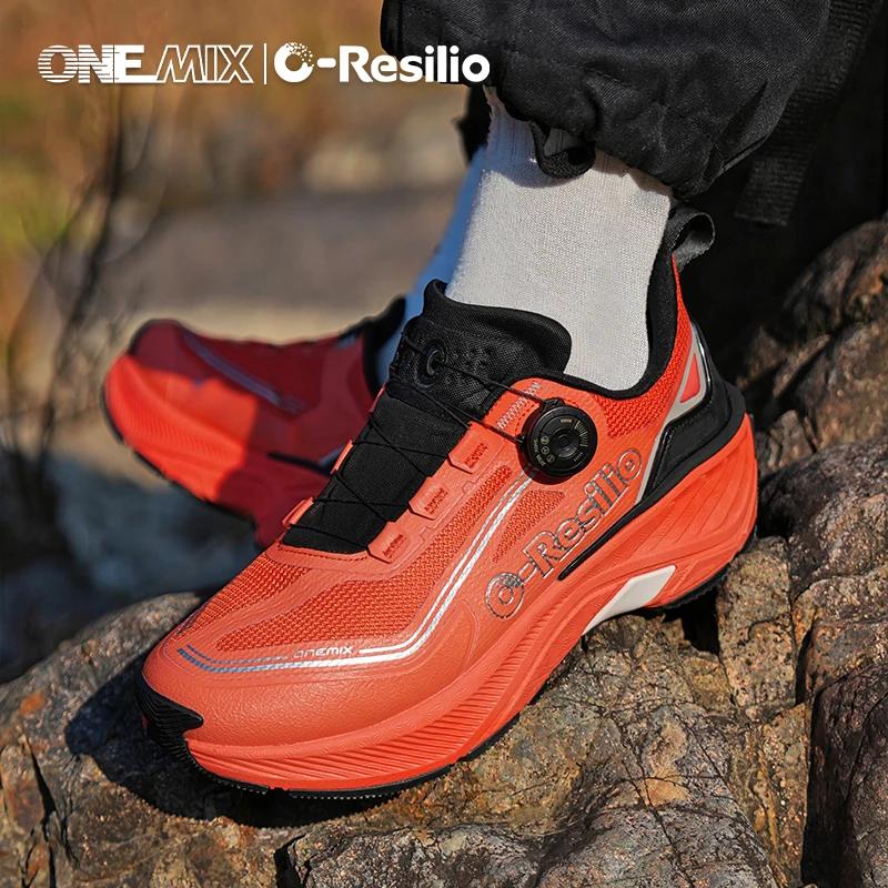 ONEMIX baskets de course en plein air hommes chaussures de sentier élastiques léger respirant femmes