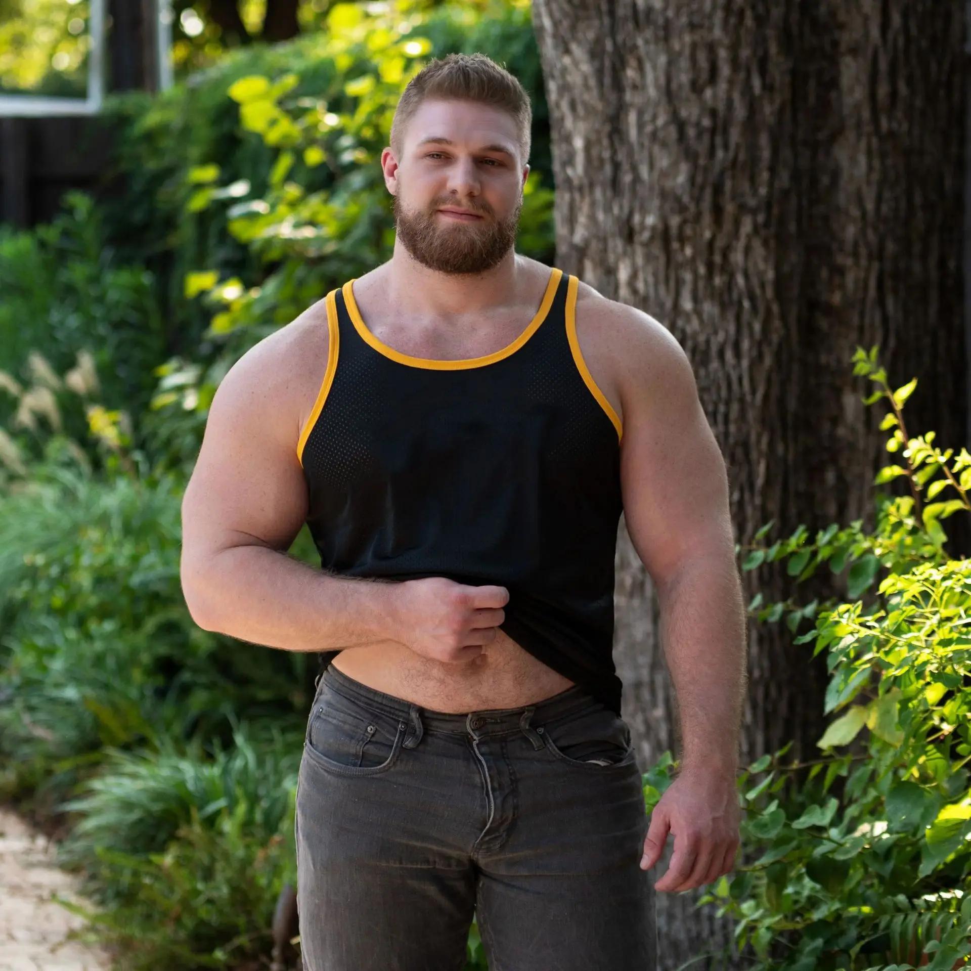 Débardeur de gymnastique d'été pour hommes, vêtements d'entraînement de Fitness, chemise ample sans