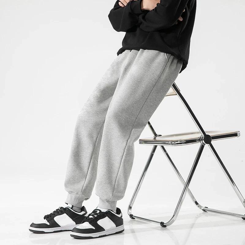 Pantalon jogging entraînement athlétique homme coupe ample - Doublé polaire taille élastique printemps-automne décontracté