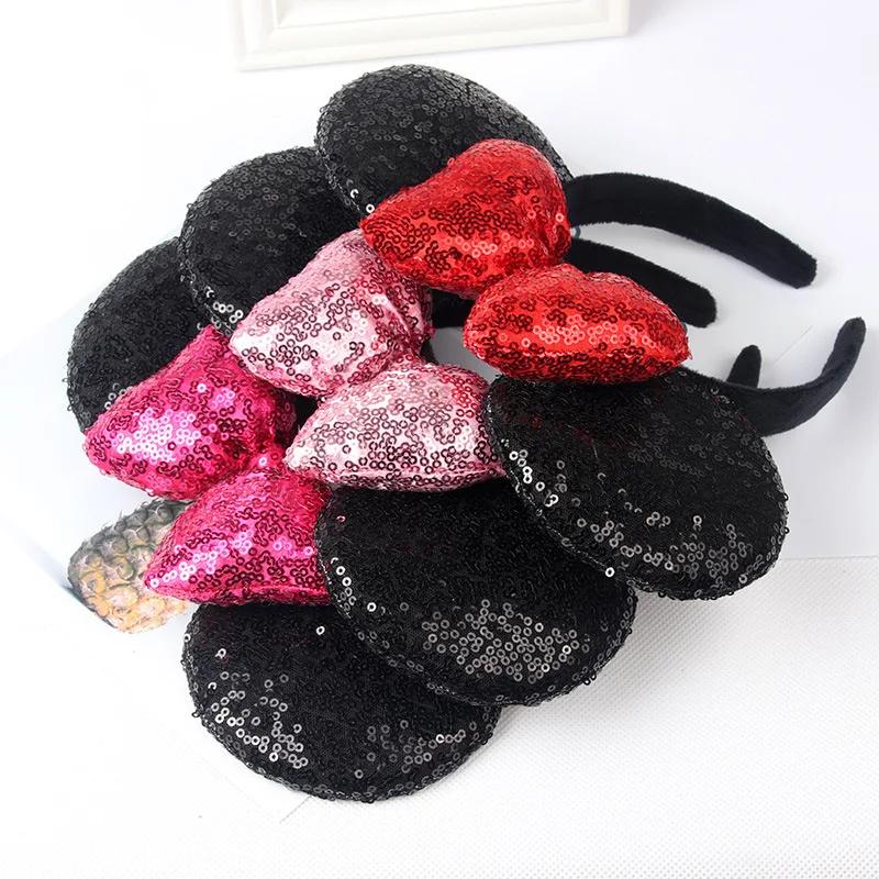 Minnie Mouse oreilles bandeau grande taille paillettes arc femmes fête fille bandeau Festival chaud