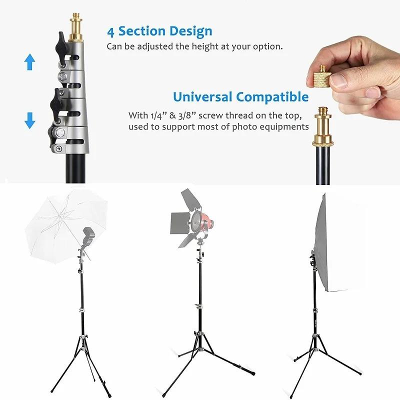 Trépied multifonction Selens 220 cm en aluminium pliable, kits de studio photo portables, accessoire