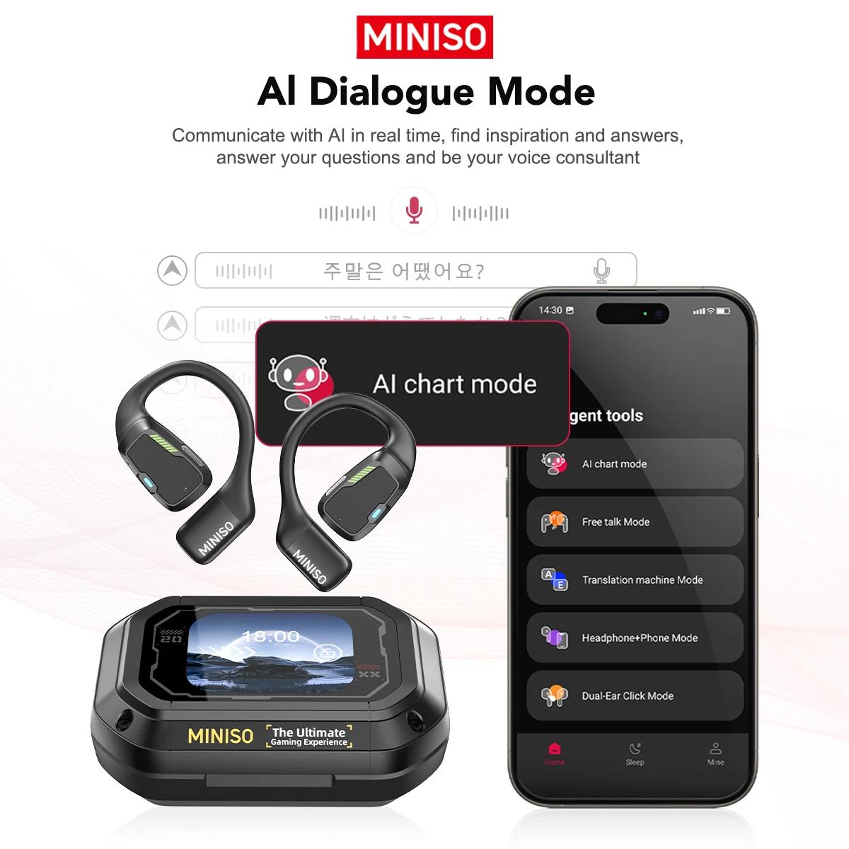 Traducteur écouteur MINISO M98 AI casque sans fil bureau Chat casque ASMR casque bricolage APP AI ca