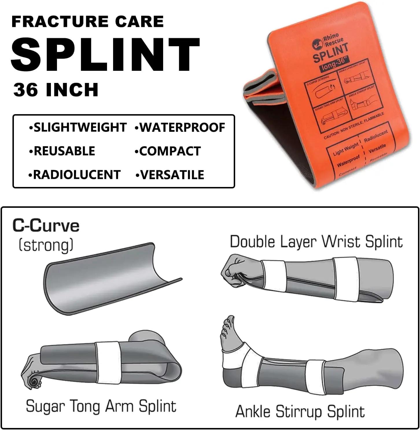 Attelle d'urgence bal 37Rescue pour le camping, premiers soins médicaux moulables, survie, léger, ré