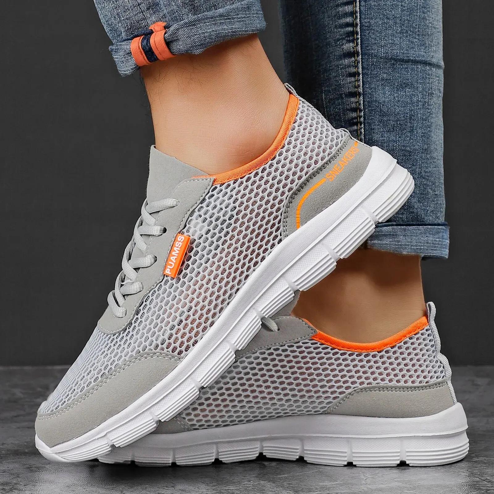 Baskets de course d'été pour hommes - Chaussures légères en maille respirante pour sport