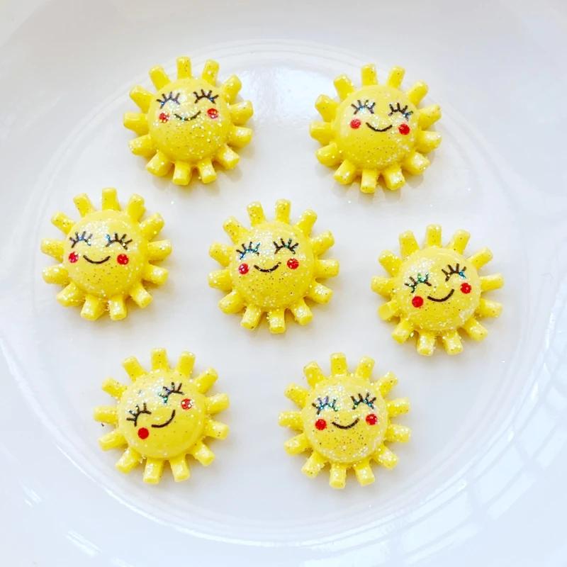 20 pièces nouveau Mini mignon petit soleil dos plat résine Scrapbooking bijoux à bricoler soi-même a