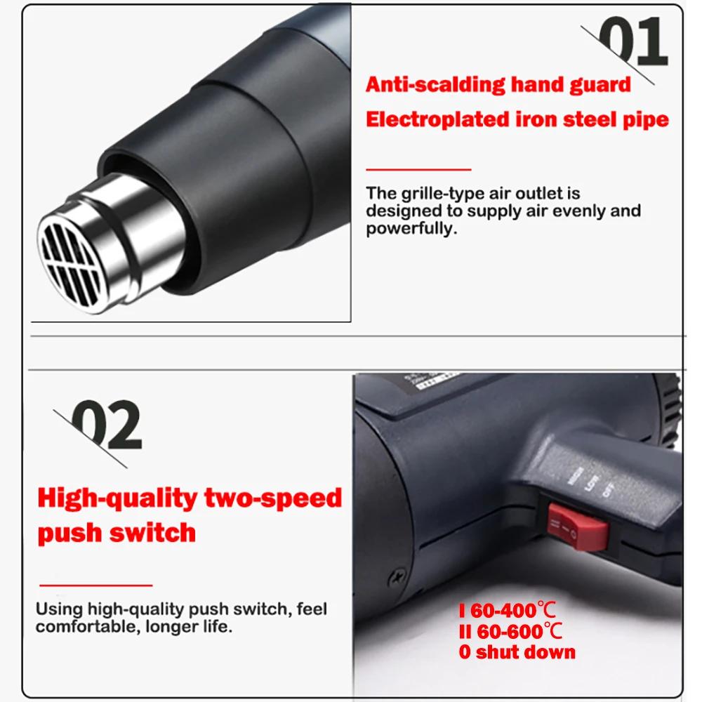 Sèche-cheveux thermique de Construction 2800W, pistolets thermiques 220V, outil de soudage, températ