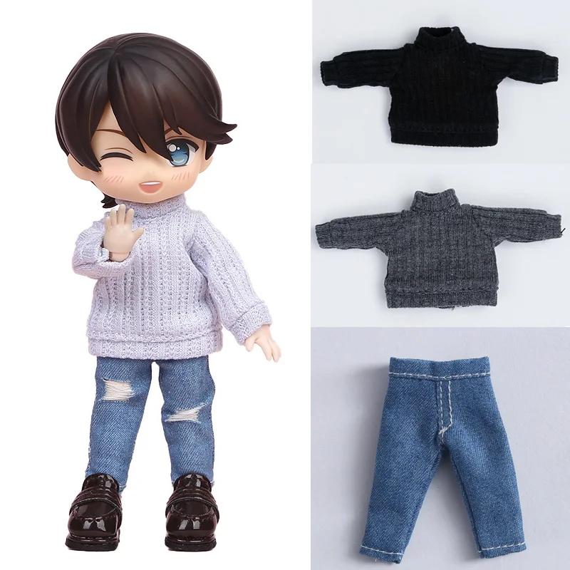 Ob11 poupée vêtements d'hiver pull tricoté vêtements poupée jeans décontractés vêtements shorts pour