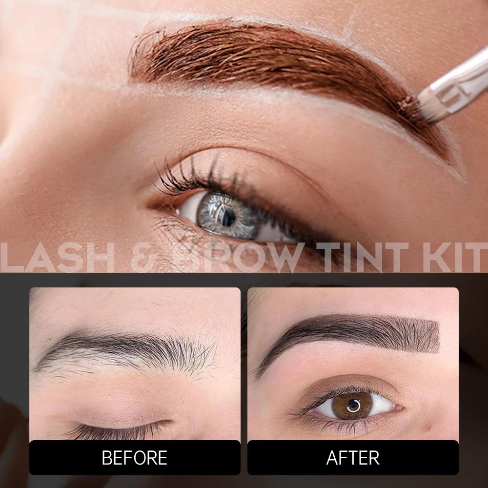 Gollee classique noir cils et sourcils colorant ensemble imperméable cils ascenseur teinte Kit rehau